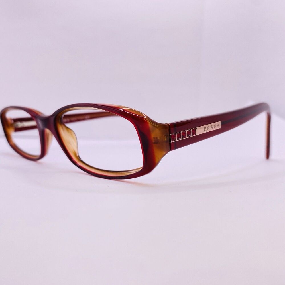 Prada Eyeglasses Frames Authentic VPR 14F 51 [] 16 135 0AW-1O1 Ruby Red